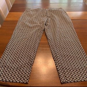 CAbi Capris black and white pattern